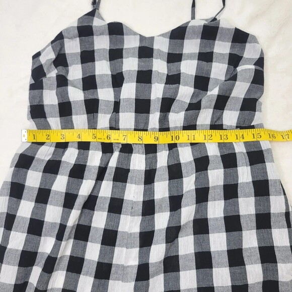 Madewell Cami Wide-Leg Jumpsuit in Gingham Check black and white Size XXS - Picture 8 of 15